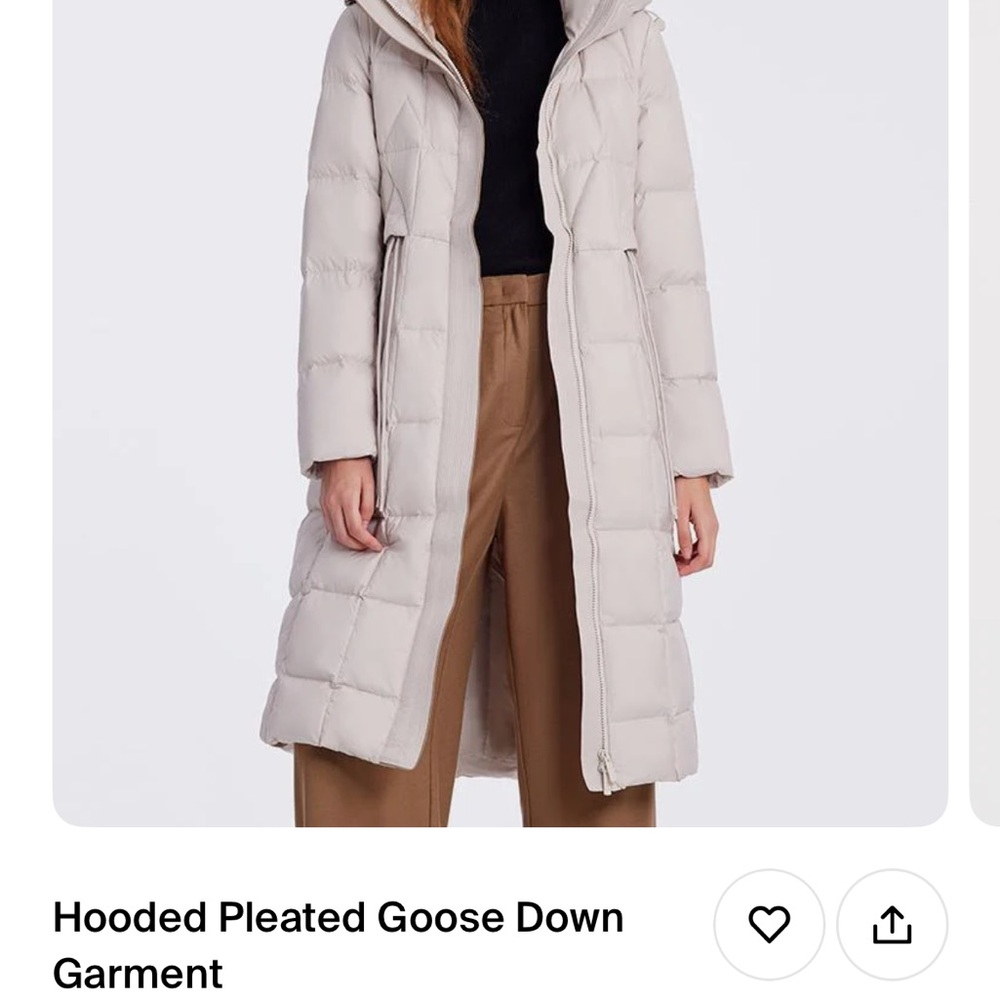 Hooded Cream Puffer Coat